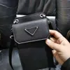 Luxury Designer Handbag 2022 Versatile Black Small Square Leather Mobile Phone Bag Single Shoulder Messenger Bag Mens and Womens Universal Factory Direct Sale