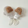 Hair Accessories 0-4Years Cute Bear Cartoon Baby Gloves Knitted Wool Born Mittens Velvet Thick Children Kids Winter Soft Full Fingers