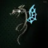 Backs Earrings Glow In The Dark Punk Ear Jewelry Women Men Couple Earring Stainless Steel Dragon Cuff Clip Luminous Gifts