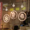 Noel dekorasyonları LED Işık Pencere 3D Noel Baba Noel Ağacı Asma Lamba Ev Kapalı Oda Dekor Işıkları Luces