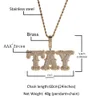 Topbling A-Z Niestandardowe litery Wisid Naszyjnik Losowany 18K Real Gold Hip Hop Biżuteria