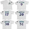 Proword C202 Arizona 9 MATT WILLIAMS 17 MARK GRACE 20 LUIS GONZALEZ 38 CURT SCHILLING 51 RANDY JOHNSON throwback baseball jersey