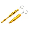 Pipe Gold Bullet Metal Key Chain accessoire de fumée Pipe Head Gun Pistol Shape Cigarette Pipes