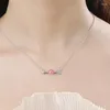 Collane con ciondolo Creativo Una freccia attraverso il cuore Collana Catena della clavicola Moda Regalo di gioielli da donna in pietra naturale