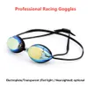 goggles Professional Racing Swimming Goggles Unisex Swimwear Eyewear Electroplated Plating Transparent Nearsighted Anti-fog Lens Glasses L221028