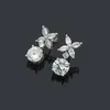 2023 luxe diamant goujon marque logo graver bijoux dame goujons boucles d'oreilles design à la mode en acier inoxydable argent elagant femmes petites boucles d'oreilles 2cm longueur 1cm largeur