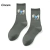 Chaussettes masculines mâle coton drôle de neige chaude hiver extérieure gardien gardien bas de caricature motif de chèvre