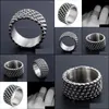 Anillos de racimo Anillos de racimo Ventas Retro Cool Weaved para hombres Alianzas de boda Joyería Moda Acero inoxidable Hombre Hombre Anillo Regalos Anel D DHZV6