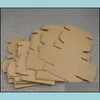 Opakowanie prezentów 50pcs grube kartonowe pudełko Kraft Kraft Paper Małe opakowanie prezentowe Naturalne brązowe kartonowe biżuterię puste faliste 220427 Drop Dhhit