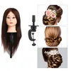 50% Real cabello humano peinado cabello maniqu￭ para peluquer￭a para peluquer￭a de cabello mu￱eco mu￱eco femenino con soporte de abrazadera268s