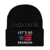 Let's Go Brandon Black Knitted Beanie Hat Woolen Cap for Men and Women Autumn and Winter Sports Caps de869