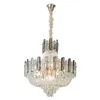 Pendantlampor 2022 Designer French Bead Chain Living Room Crystal Chandelier Luxury El Lobby High-End Restaurant Lighting