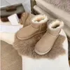 Австралийская классическая теплая домашняя обувь женская мини-половина снега USA GS 585401 зимние полные меховые пуфли