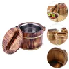 Bowls Rice Sushi Tub Bowl Bucket Wooden Mixing Steamer Wood Japanese Okehangiristeaming Steamed Cooking Chinese Cooling Cask Steam