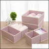 Storage Boxes Bins 6 Pcs Nonwoven Fabric Organizer For Underwear Solid Wardrobe Der Boxes Fashion Box Storage Small Items Zipper E Dhldr