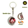 Fashion animation Keychains Lanyards Meta God Eye luminous keyrings pendant double-sided rotating moon pendant metal key chain