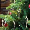 6 pièces/ensemble noël en plastique canne à sucre paillettes arbre de noël suspendus ornements pour fête de vacances décoration faveurs XBJK2210