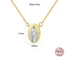 New S925 Silver Virgin Mary Necklace Necklace Women المجوهرات مطلي 18 كيلو بايت بقلادة من الذهب.