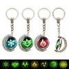 Fashion animation Keychains Lanyards Meta God Eye luminous keyrings pendant double-sided rotating moon pendant metal key chain