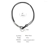 Choker Amorcome Punk Goth Lock Link Black Leather Collar Necklace Metal Charm Fashion Women Girl Cool Y2K Jewelry