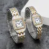 Запястье Watch for Women Quartz Diamond Square из нержавеющей стали заморожена сапфировая светящаяся выносливость.