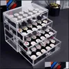 Storage Boxes Bins 3/4/5 Layer Nail Storage Box Cosmetic Organizer Makeup Polish Acrylic Jewelry Transparent Der 211102 Drop Deliv Dhnas