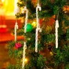 6 pièces/ensemble noël en plastique canne à sucre paillettes arbre de noël suspendus ornements pour fête de vacances décoration faveurs XBJK2210