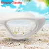 goggles Lunettes de natation à grand cadre avec bouchon d'oreille HD lunettes transparentes Anti-buée Sile étanche hommes femmes lunettes de natation adulte L221028