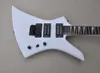 White 6 Strings Unusual Electric Guitar with Hubuckers Pickups Rosewood Fretboard