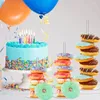 Party Supplies 4-Piece Akryl Donut Stand Transparent bagelklippdessert matbord lämplig för bröllopsdag