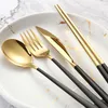 Set da tavola coreano in acciaio inossidabile 304 Bacchette portatili Coltelli Forchette Cucchiai Set da 4 pezzi Set di posate Stoviglie con scatola Spedizione marittima RRC247