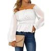 Dames blouses zomer elegant dames shirt chiffon solide tops mode lantaarn mouwen dame losse top casual blouse kleren