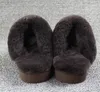 Kvinnor Australien Snöstövel Suede Sheepskin Pälsfodrad Slides Winter Shoes Black Chestnut Boots Platform Tazz Men Winters House Shoes 35-42