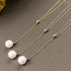 CHOKER CLASSION CLASSION Ожерелье из нержавеющей стали Простая имитация жемчужная подвеска для женщин -сети