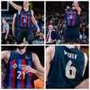 Imprimer Basketball Barca Lassa Baloncesto 19 Maillot Leandro Barbosa 9 Ricky Rubio 11 Juan Carlos Navarro 33 Marc Gasol 16 Pau Gasol Bleu Jaune Rose Euroligue Liga A