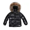 Dzieci zimowy płaszcz dla dziewcząt Big Real Fur Boys Ubranie Dzieci Ubranie Dziecko zagęszcza ciepła kurtka snowsuit z kapturem1945248