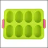 Baking Moulds 8 Grids Home Diy Baking Non Stick French Sile Hamburger Heat Resistant Bread Mold Easy Release Good Flexibility Practi Dhmgr