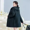 Women's Leather Womens Elegant Hooded Jackets Ladies Slim Soft Plus Cotton Coat 5XL Female Faux Clothing Outerwear