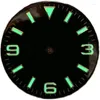 Kits de réparation de montres, cadran modifié littéral brillant de 28.5mm NH36 NH35 vert lumineux pour le mouvement 369 avec LOGO S