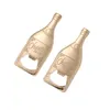 50PCS Amazon Hot Sales Wedding Favors Creative Wine Bottle Design Gold Beer Opener in Gift Box Bar Party Decorative Presents
