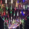 Strings Waterproof 50cm 8 Tube Holiday Meteor Shower Rain SMD LED String Lights For Gardens Party Christmas Decor Tree EU Plug