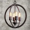 H￤ngslampor Loft Metal Gear Staircase Bar Counter Creative Industrial Global Restaurant Hanging Lamp Matsal Ljus