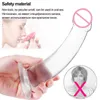 Skönhetsartiklar realistisk strap-på dildo med stark suction cup erotisk gelé anal sexiga leksaker för kvinna konstgjord penis g-spot simulering