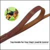 Dog Collars Leashes Geniune Leather Pet Dog Leash Rope Training Walking Lead Leashes For Medium Large Dogs Quick Control With 2 Ha Dhnxh