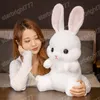 45 CM belle assis lapin en peluche jouets Kawaii longue oreille lapin en peluche oreiller en peluche doux poupées enfants anniversaire Brinquedos cadeau