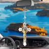 Inredningar Bestämda bilhänge Jesus Crucifix Cross Hanging Auto Bakifrån spegel dekoration dangle trim tillbehör styling gåvor