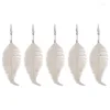Decorative Flowers 5pcs Christmas Tree Decoration Clip With Feather Glittering Bauble Holiday Dressing Tools