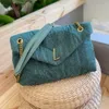 LOULOU denim Axelväska mode handväska handväska lyx designer Tote kvinnor cowboy messenger Flapväskor crossbody clutch Plånböcker häva guld varumärke damväskor