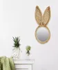 Roard à montage mural fait à la main décoratif rabbit oreille de singe miroir de maquillage suspendu décoration rond wall 2184399