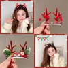 Christmas Reindeer Hair Clip Hair Accessories Holiday Hairpin Deer Barrette Antler Party Headband Set for Kids Adults